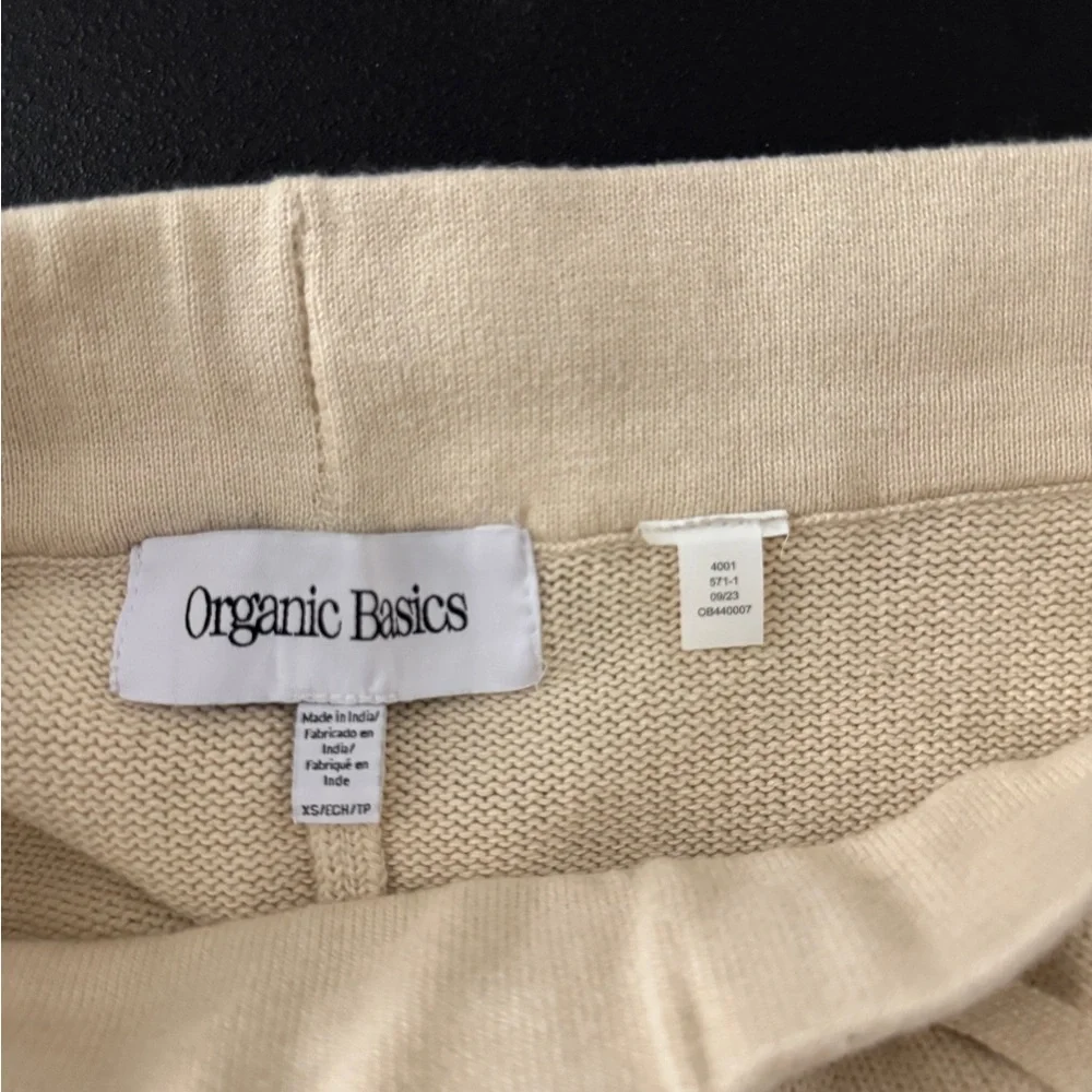 Organic Basics Knit Wide-Leg Pants in Beige - Picture 3 of 3